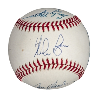300-Win Club Multi-Signed Baseball With 8 Signatures (JSA)